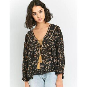 Free People Never A Dull Moment Floral Blouse Size S Boho Sunflower Coastal